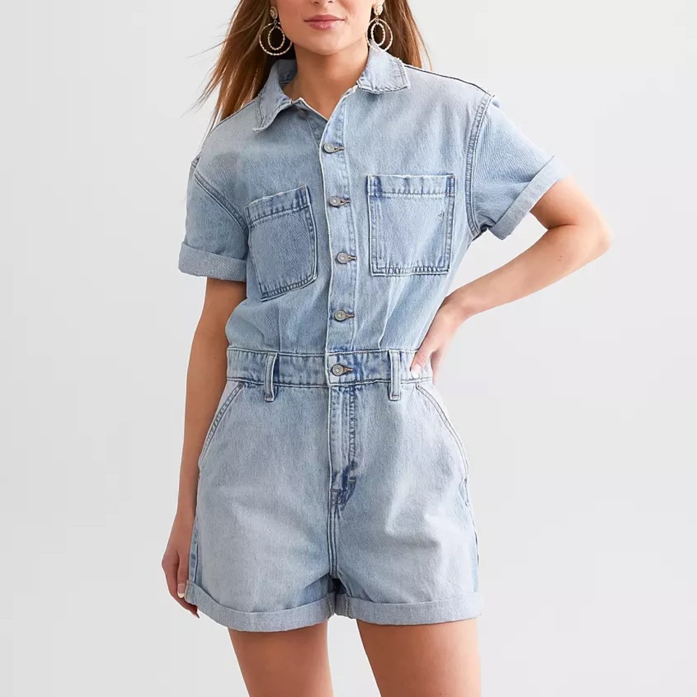 Dylan Cuffed Denim Romper